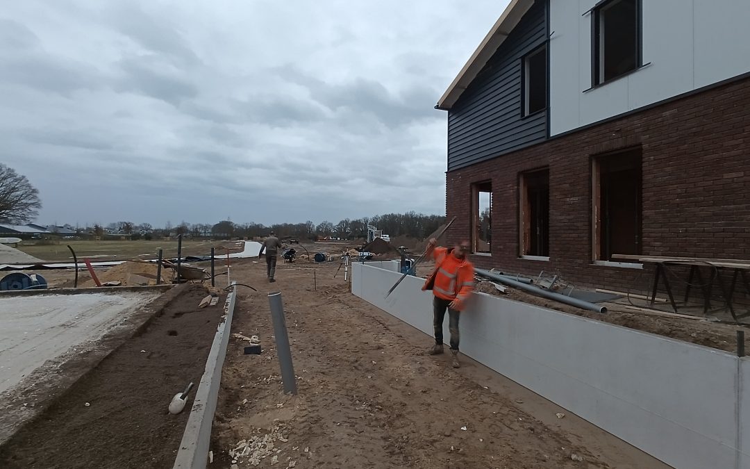 Keerwanden en afwatering, modern grondverzet